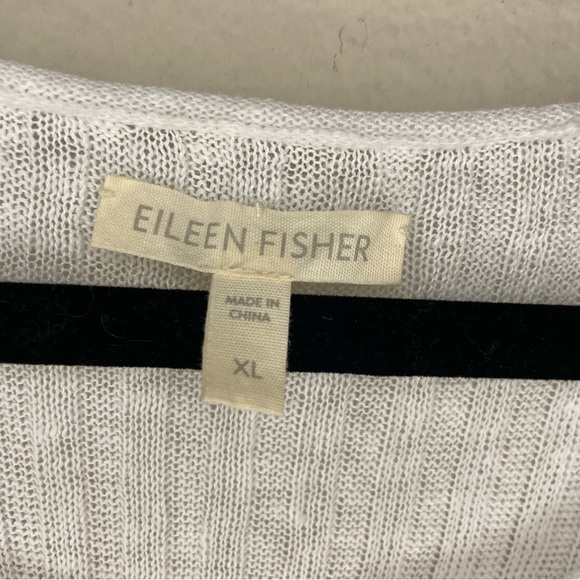 Eileen Fisher White Sleeveless Linen Asymmetrical Tank Top Blouse Shirt Women. - Picture 3 of 4